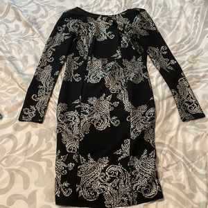 Black and Gold long sleeve backless dress